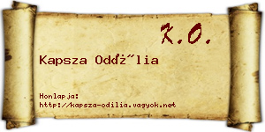 Kapsza Odília névjegykártya